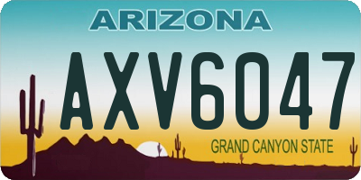 AZ license plate AXV6047