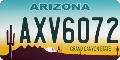AZ license plate AXV6072