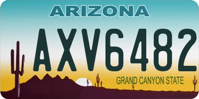 AZ license plate AXV6482