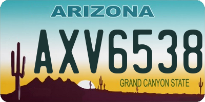 AZ license plate AXV6538