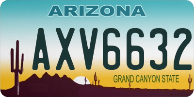 AZ license plate AXV6632