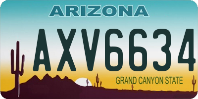 AZ license plate AXV6634