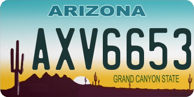AZ license plate AXV6653