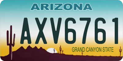AZ license plate AXV6761