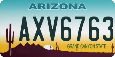 AZ license plate AXV6763
