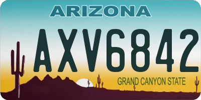 AZ license plate AXV6842