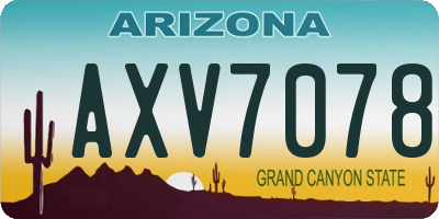 AZ license plate AXV7078