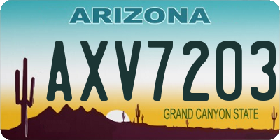 AZ license plate AXV7203