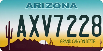 AZ license plate AXV7228