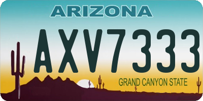 AZ license plate AXV7333