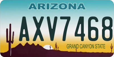 AZ license plate AXV7468