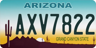 AZ license plate AXV7822