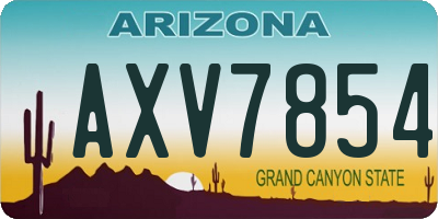 AZ license plate AXV7854