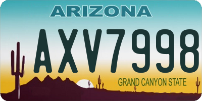 AZ license plate AXV7998