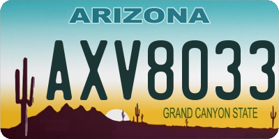 AZ license plate AXV8033