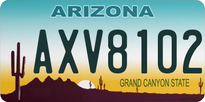 AZ license plate AXV8102
