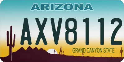 AZ license plate AXV8112