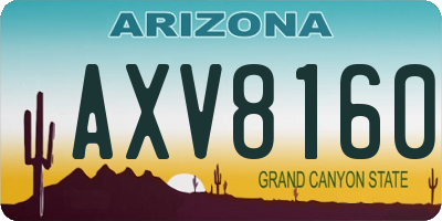 AZ license plate AXV8160