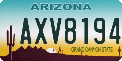 AZ license plate AXV8194