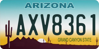 AZ license plate AXV8361