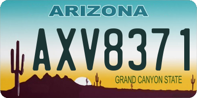 AZ license plate AXV8371