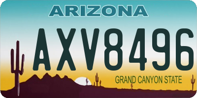 AZ license plate AXV8496