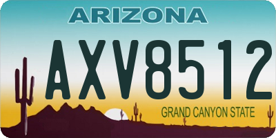 AZ license plate AXV8512