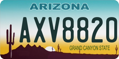 AZ license plate AXV8820