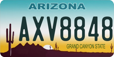 AZ license plate AXV8848