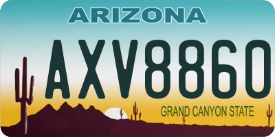 AZ license plate AXV8860