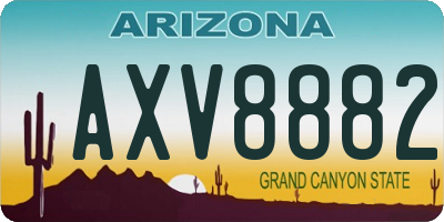 AZ license plate AXV8882