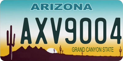 AZ license plate AXV9004