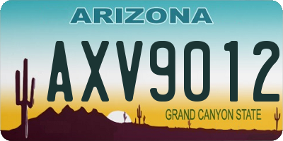 AZ license plate AXV9012