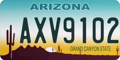 AZ license plate AXV9102