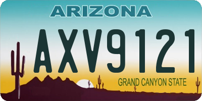 AZ license plate AXV9121