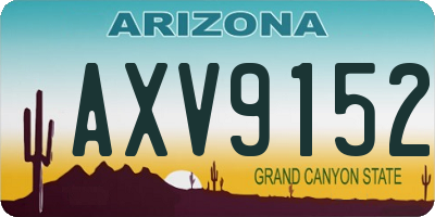 AZ license plate AXV9152