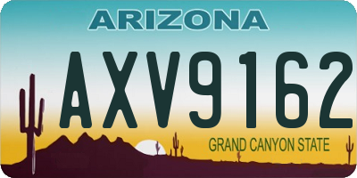 AZ license plate AXV9162