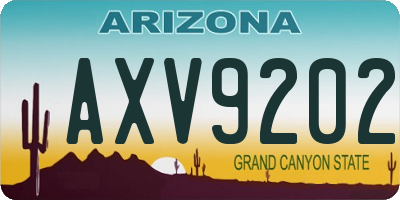 AZ license plate AXV9202