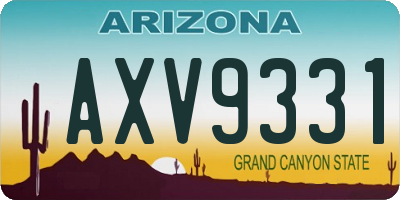 AZ license plate AXV9331
