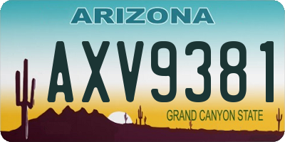 AZ license plate AXV9381