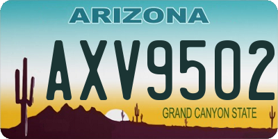 AZ license plate AXV9502
