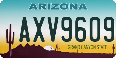 AZ license plate AXV9609