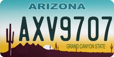 AZ license plate AXV9707