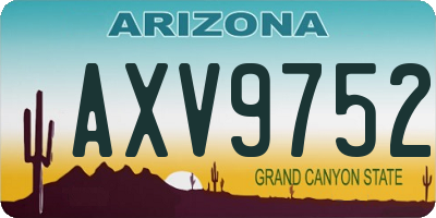 AZ license plate AXV9752