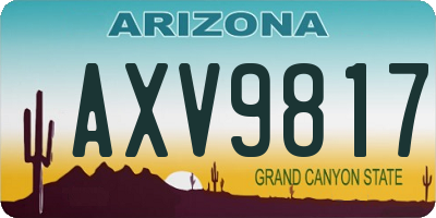 AZ license plate AXV9817