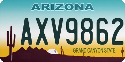 AZ license plate AXV9862