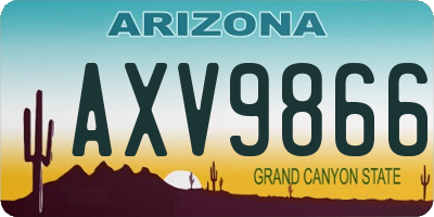 AZ license plate AXV9866