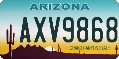 AZ license plate AXV9868