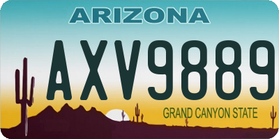 AZ license plate AXV9889