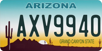 AZ license plate AXV9940